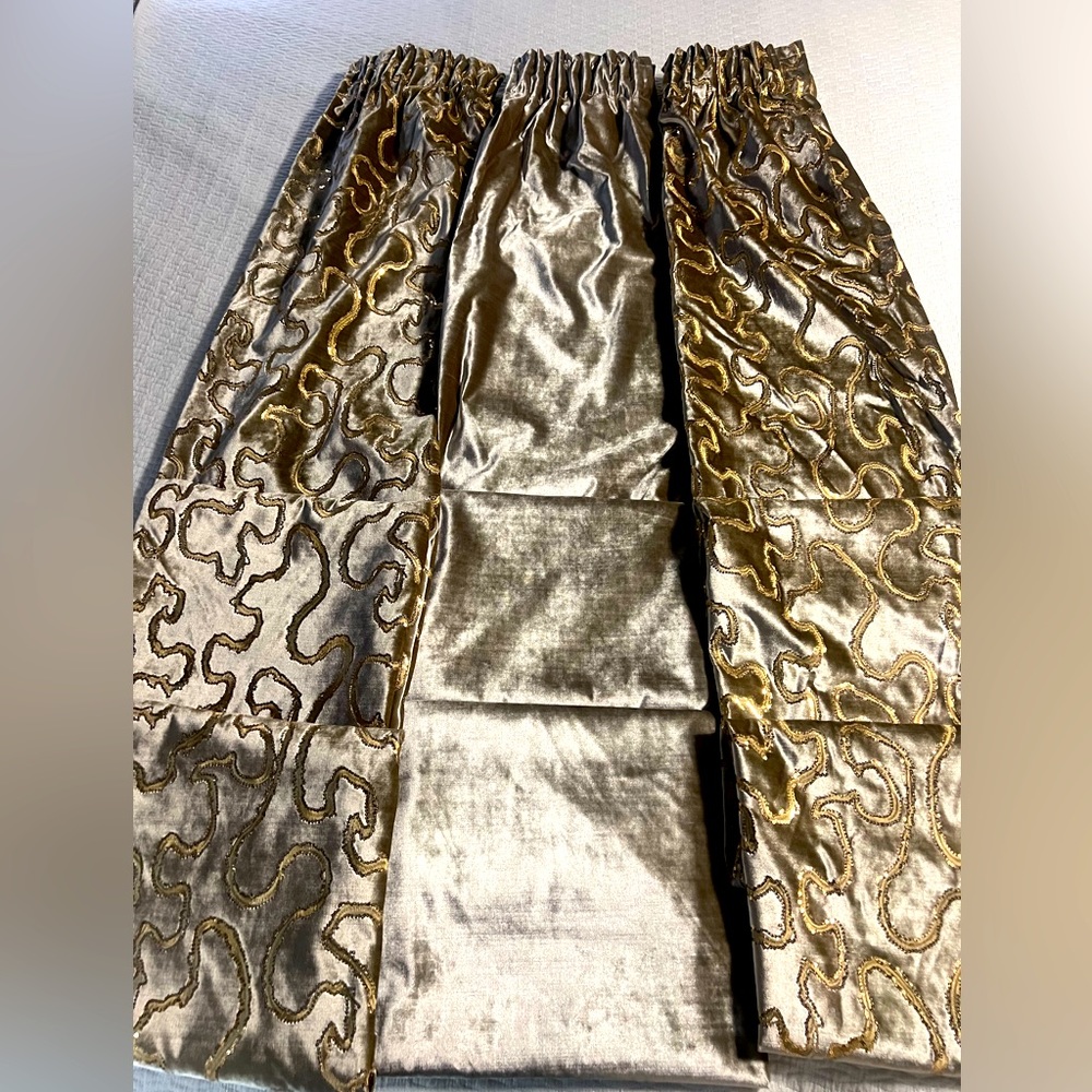 - Moroccan velvet drapes (3 panels)